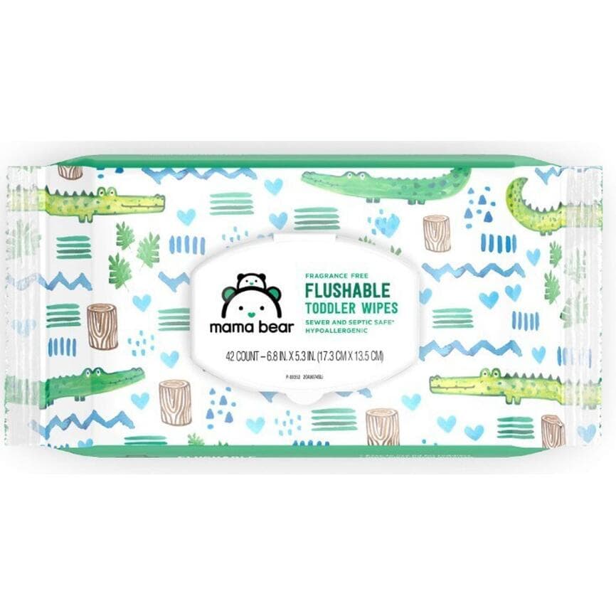 Amazon Brand Mama Bear Fragrance Free Hypoallergenic Flushable Wipes 1 PACK ONLY