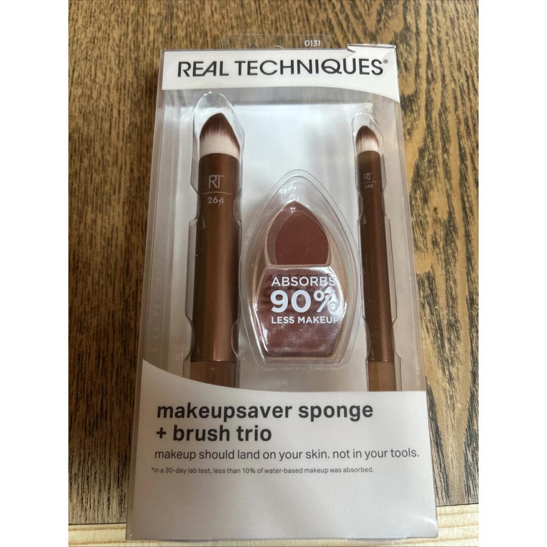 Real Techniques Makeupsaver Sponge + Brush Trio, Makeup Blending (Damaged Box)