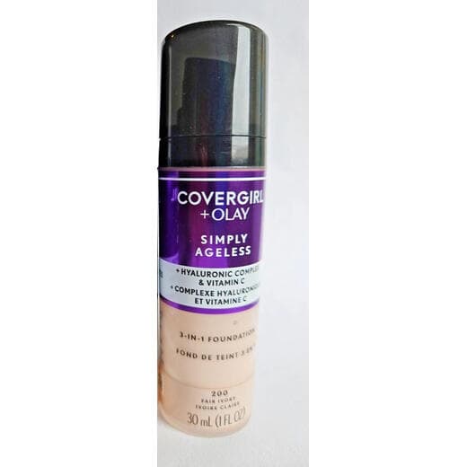 CoverGirl + Olay Simply Ageless 3-in-1 Liquid Foundation 200 FAIR IVORY (1 pack