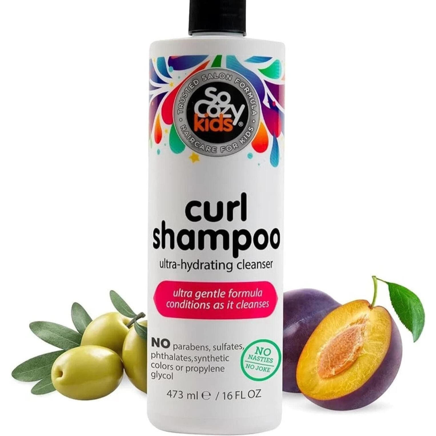 SoCozy Curl Shampoo for Kids Curly Hair (16 Fl Oz) (Broken Pump)