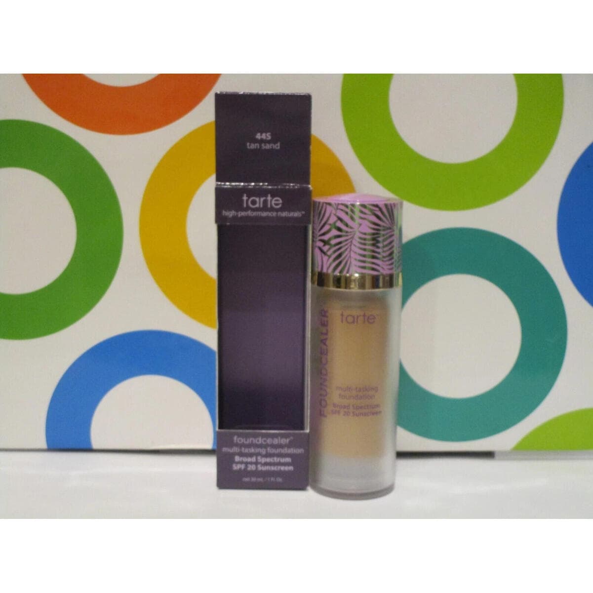 Gently tested- Tarte Foundcealer Multi Tasking Foundation Spf 20 ~ 44S Tan Sand