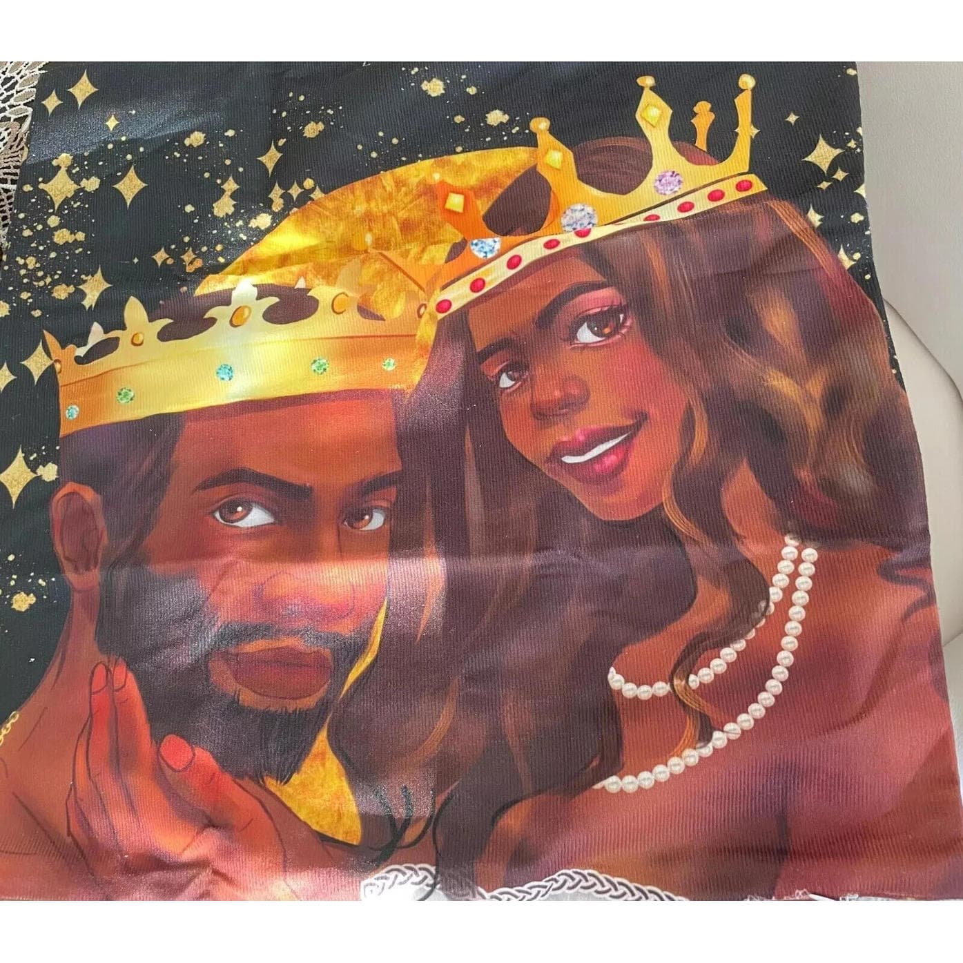 Throw pillow cover -Black couple pillow case -African American Lover with zipper