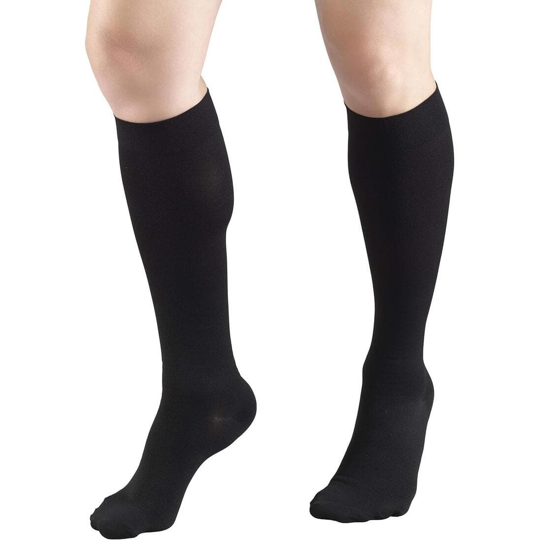 Truform 8875 Compression Stockings, Regular 15-20 mmHg, Below Knee -Black XL