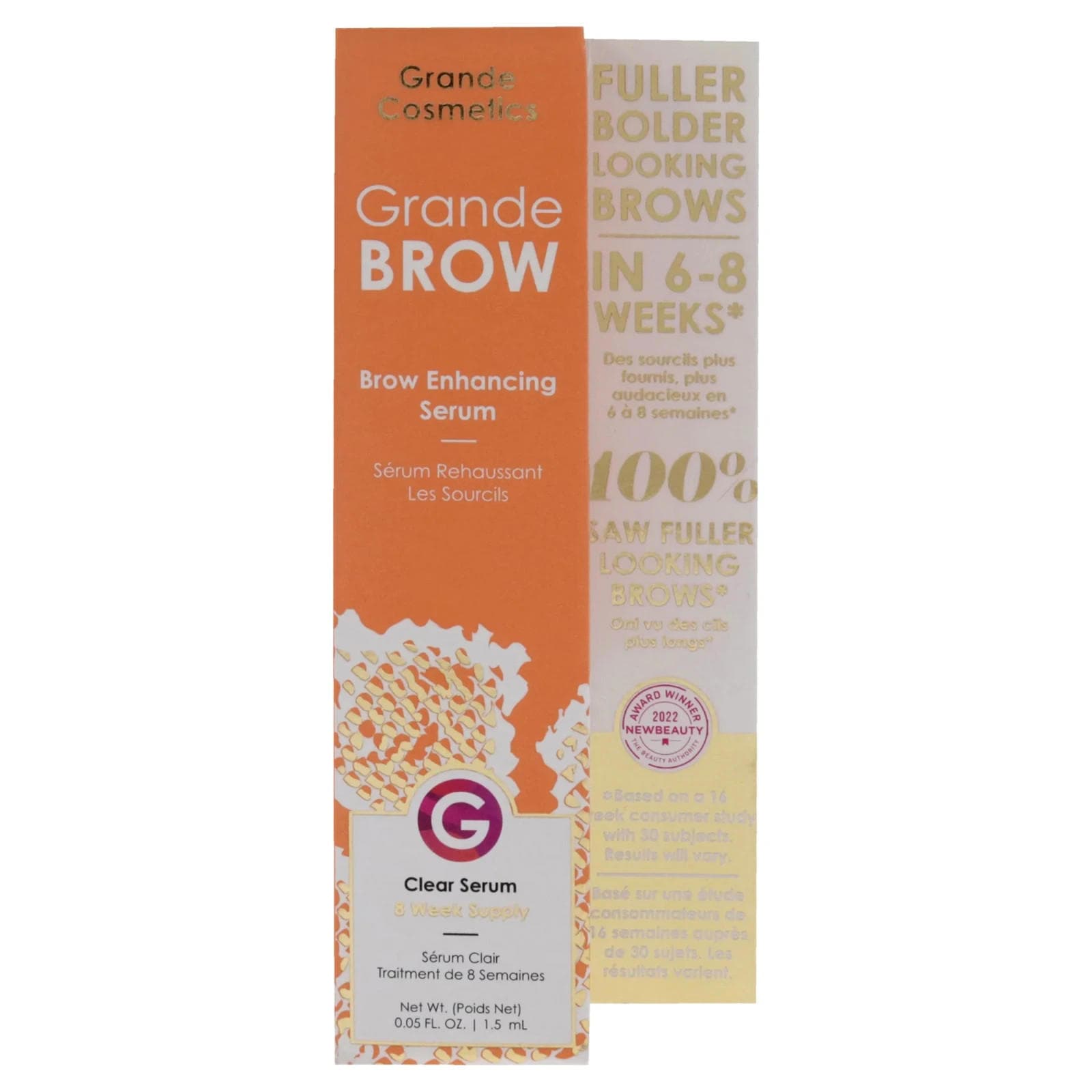 Grande Cosmetics GrandeBROW Brow Enhancing Serum, 8 Week Supply 0.05 Fl Oz