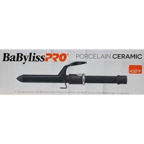 One time used - BaBylissPRO Porcelain Ceramic 1" Spring Curling Iron