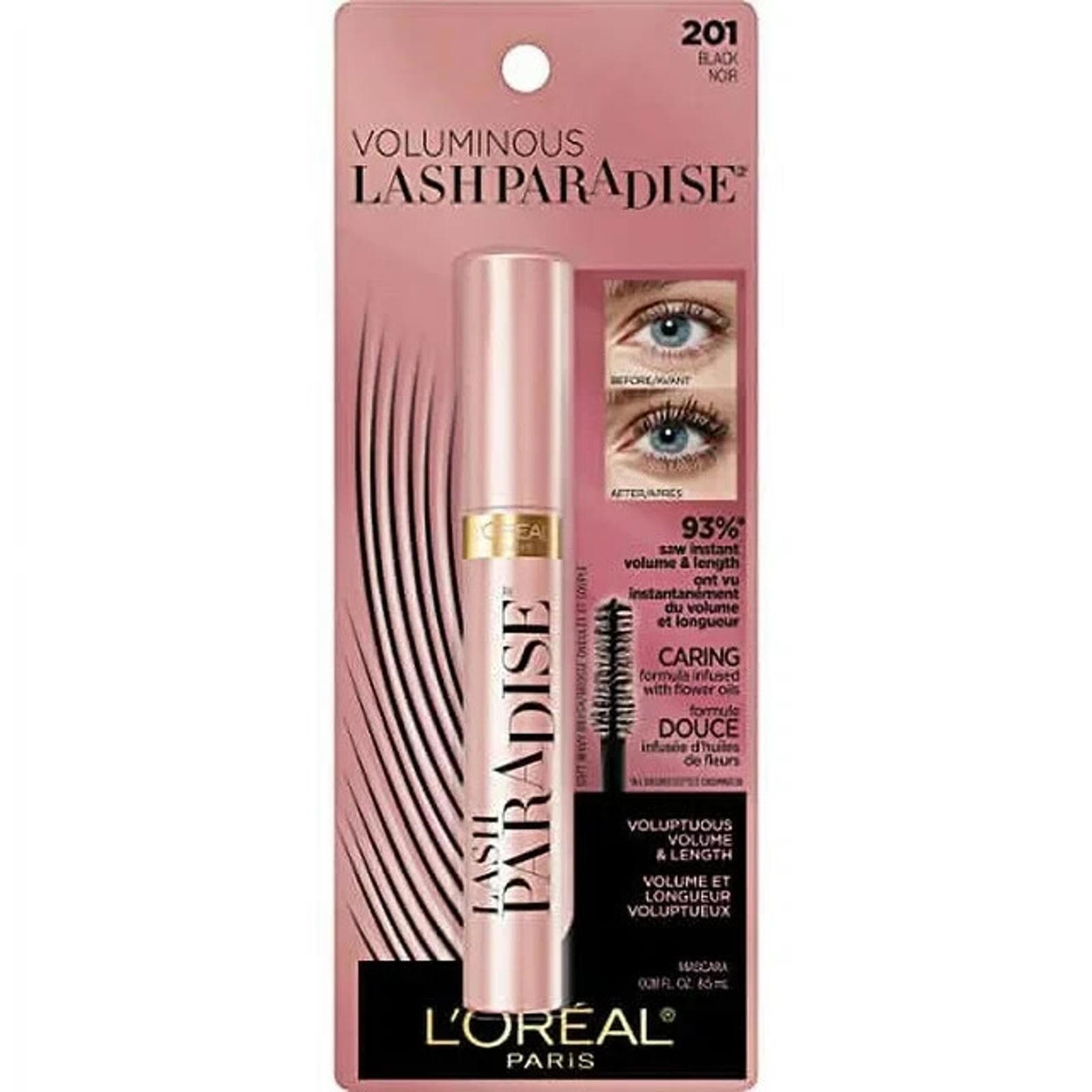 L'Oreal Paris Voluminous Lash Paradise Mascara, Voluptuous 201 Black 0.28oz