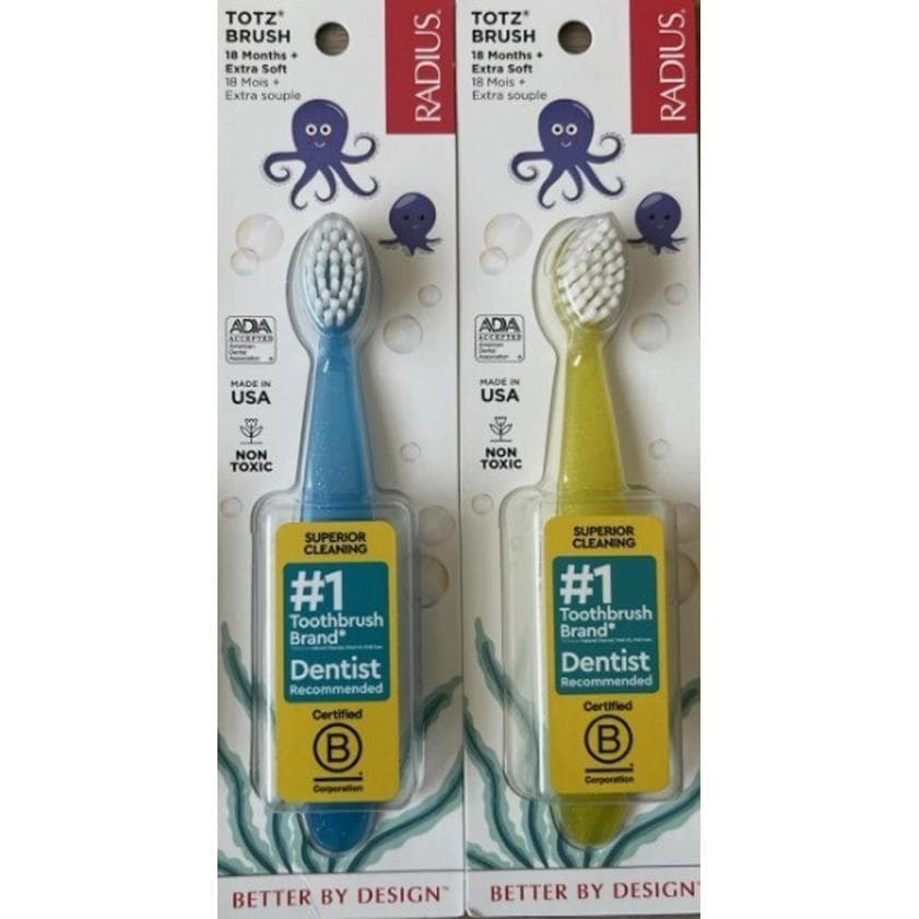 Radius Totz Brush 18 Months+ Extra Soft Tooth Brush Toddlers Infant (2 PACK)