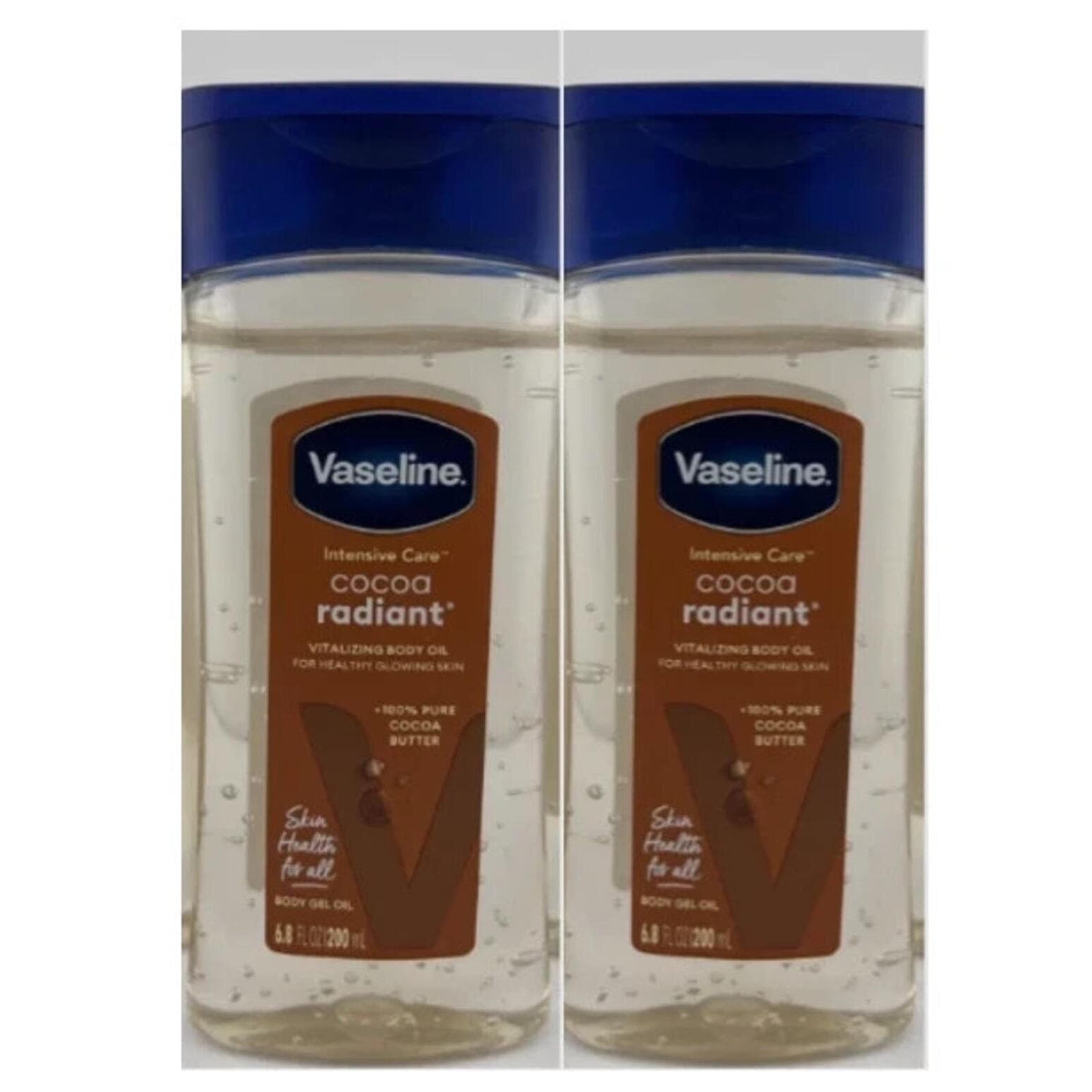 Vaseline Intensive Care Body GEL OIL Cocoa Radiant, 6.8 oz Ea, 2 PACK
