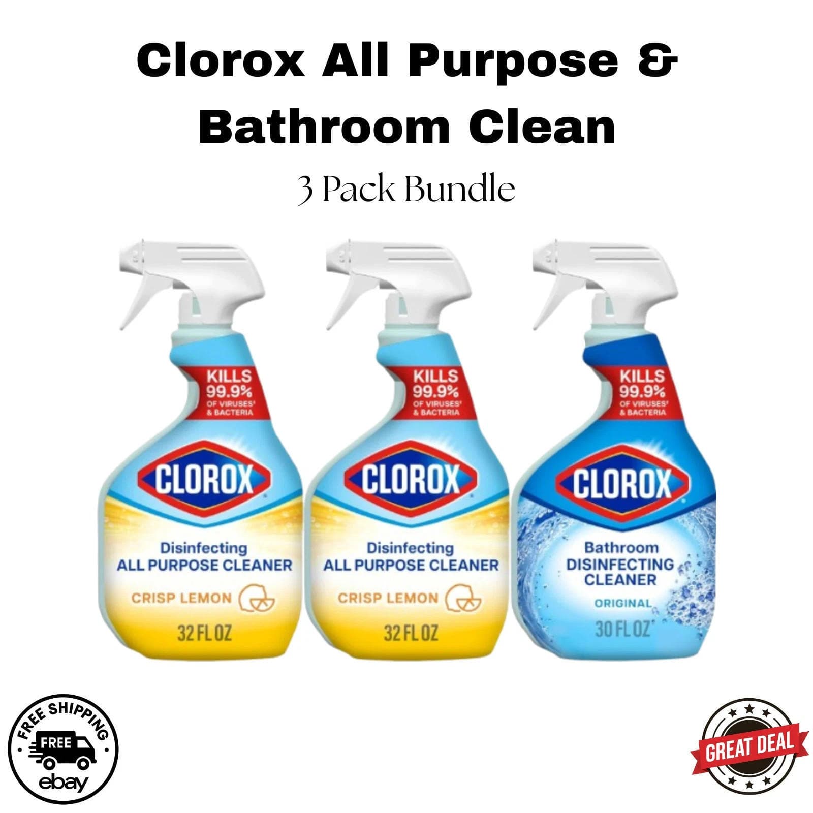 ** Clorox Disinfecting All-Purpose Cleaner 32 Oz and Disinfecting Bathroom Clean