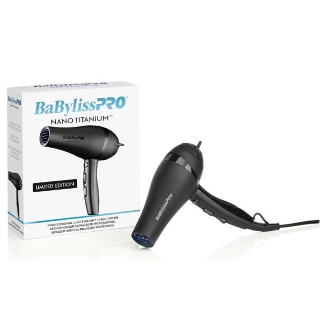 BaBylissPRO Lightweight Ionic Hair Dryer, Nano Titanium 2000-Watt BNT5548 Black
