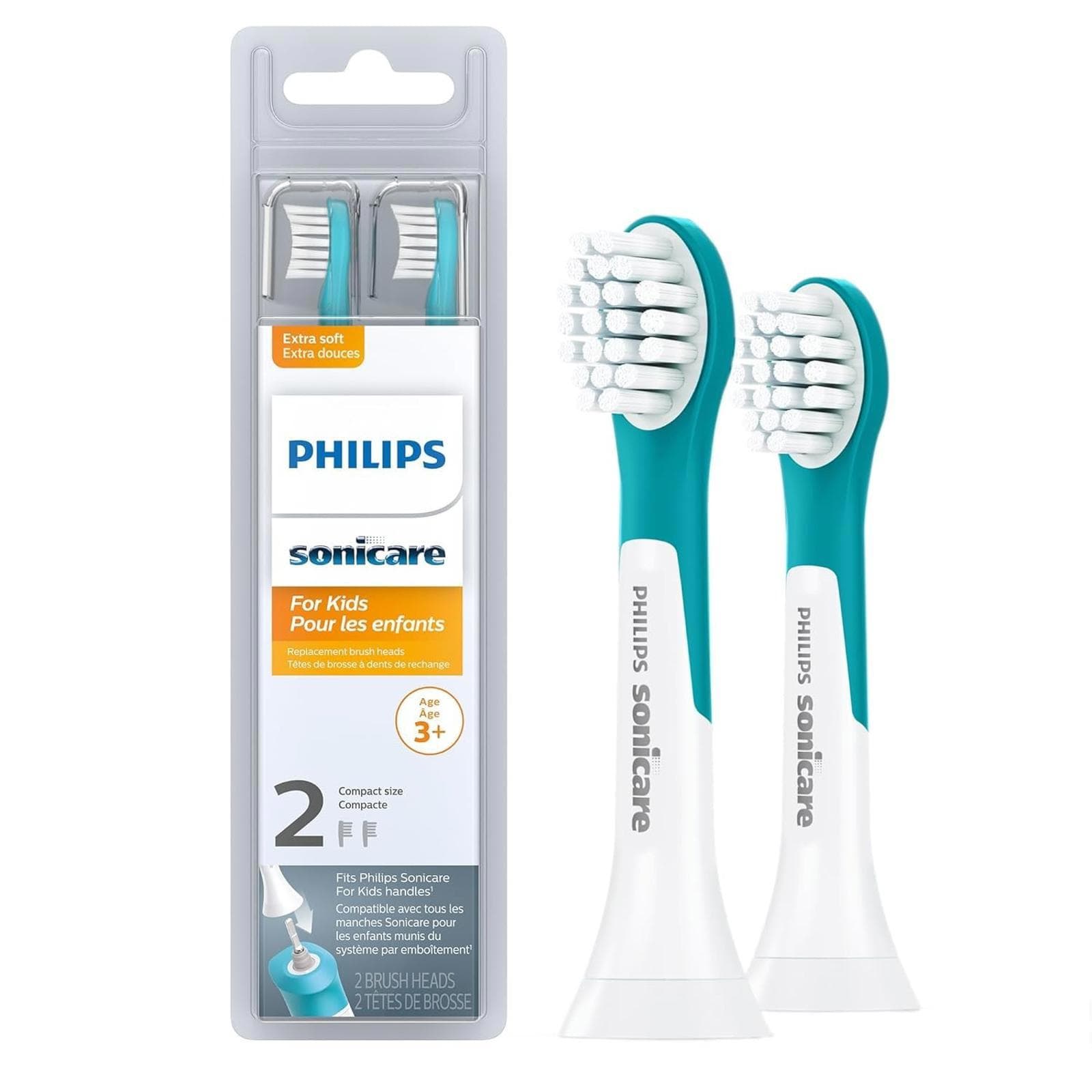 *Open Box - Philips Sonicare for Kids Electric Toothbrush Heads HX6032/94 (2 PK)