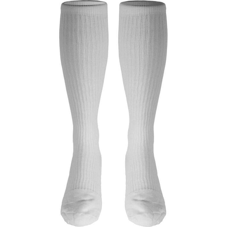 Open Box- Truform Compression Socks, Men's Athletic Socks, White Large