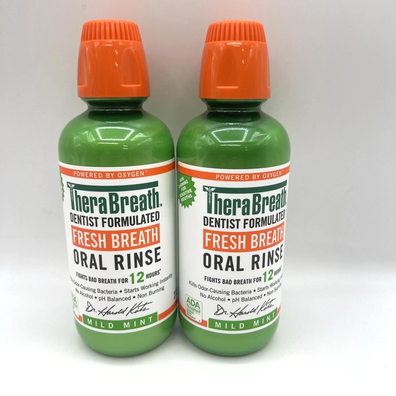 ** TheraBreath Fresh Breath Mouthwash, Mild Mint Flavor, 16 Fl Oz (2 pack)
