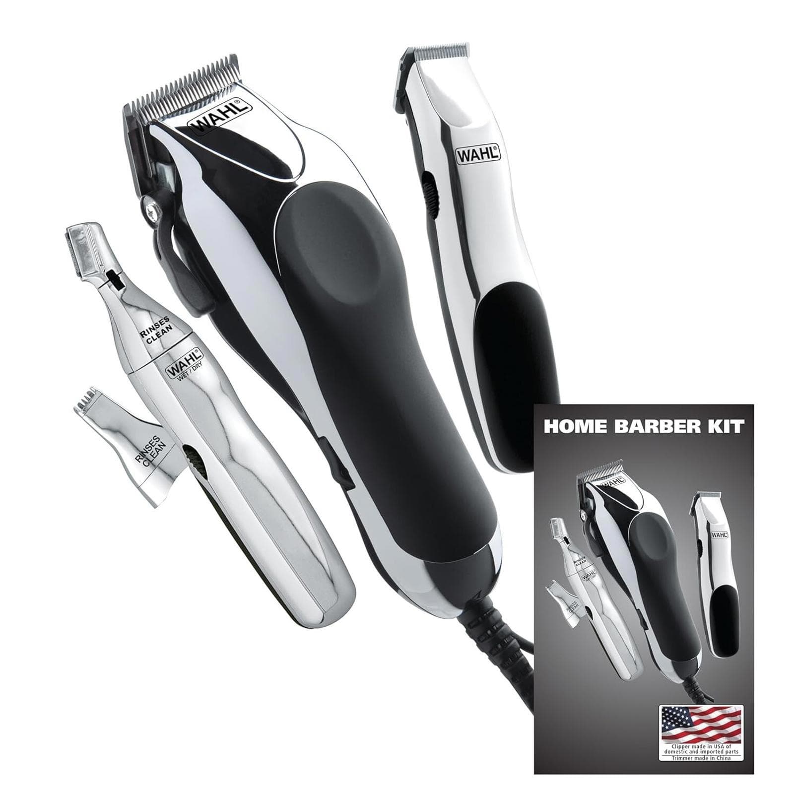 Open Box - Wahl USA Home Barber Kit Electric Corded Clipper Groomer Trimmer WC3