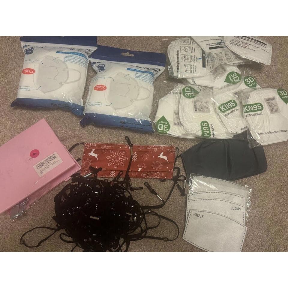 Lot of face masks and face masks accessories