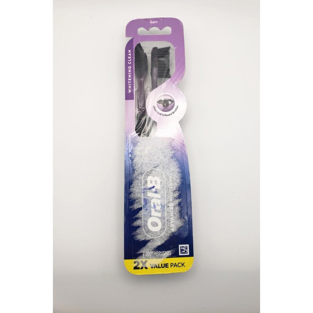 Oral-B Charcoal Toothbrushes, Soft, 2 Count
