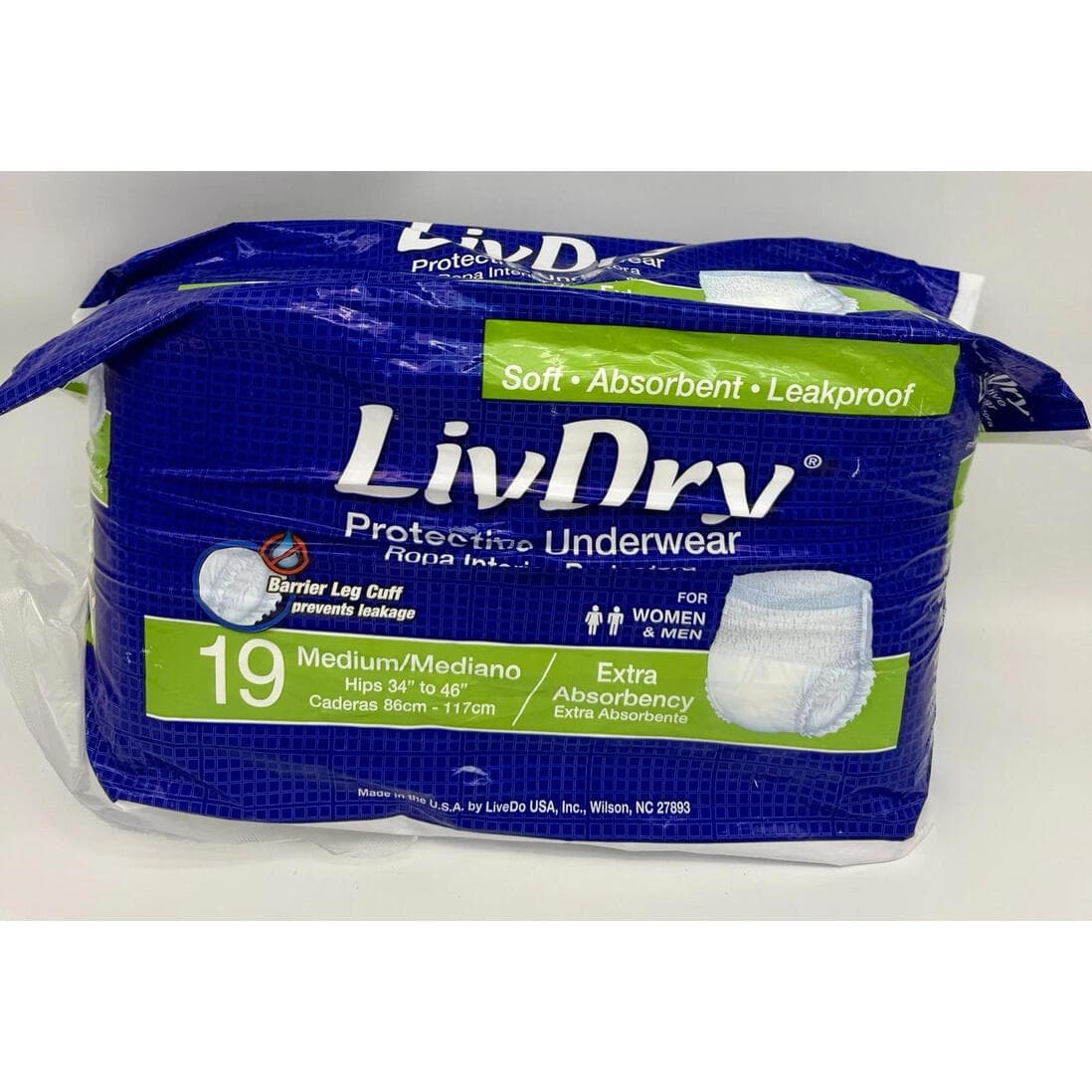 ** Open Box-LivDry Adult Incontinence Underwear (10 ct only) read description