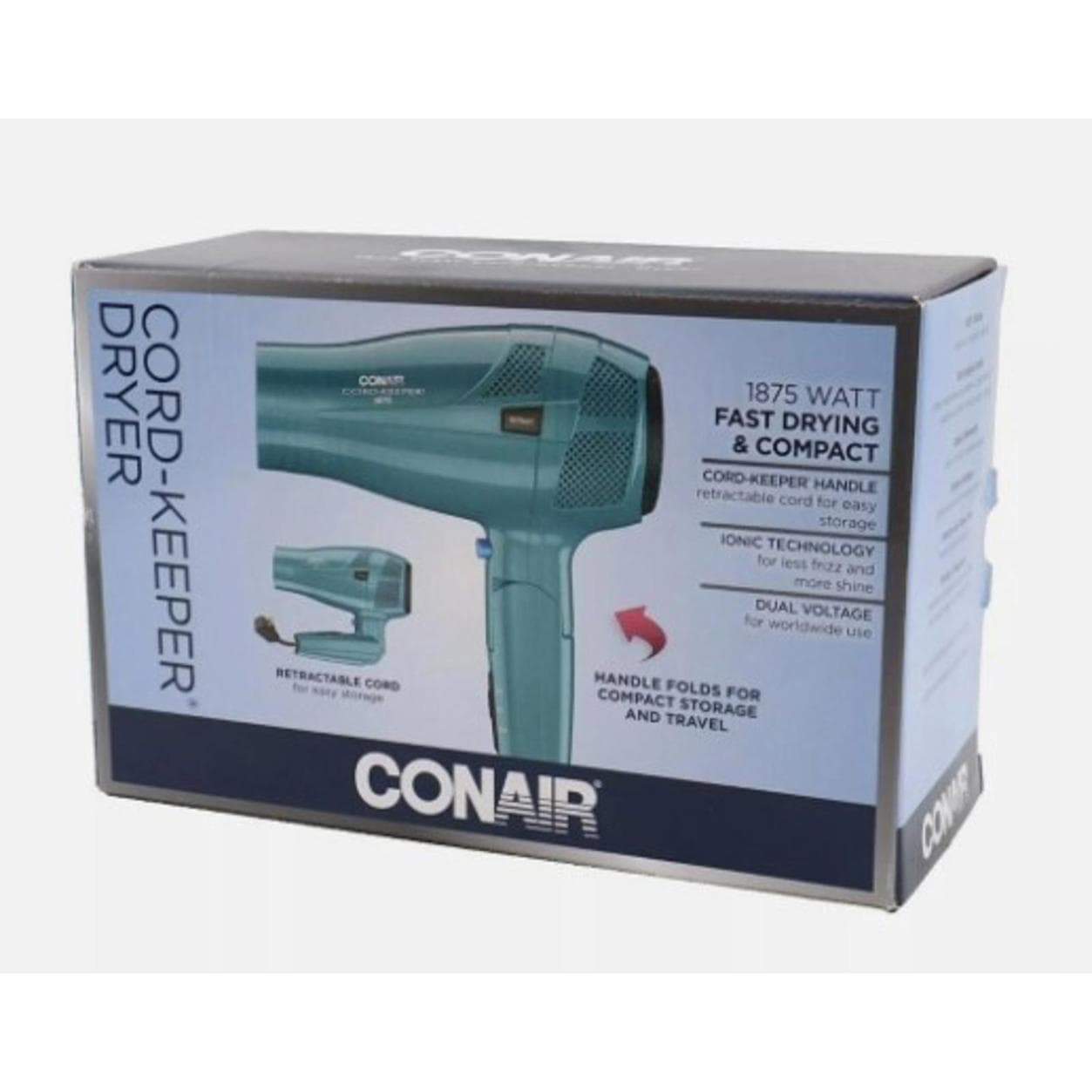 *Parts - Conair 1875W Retractable Cord Keeper Foldable Hair Dryer (temp damage)