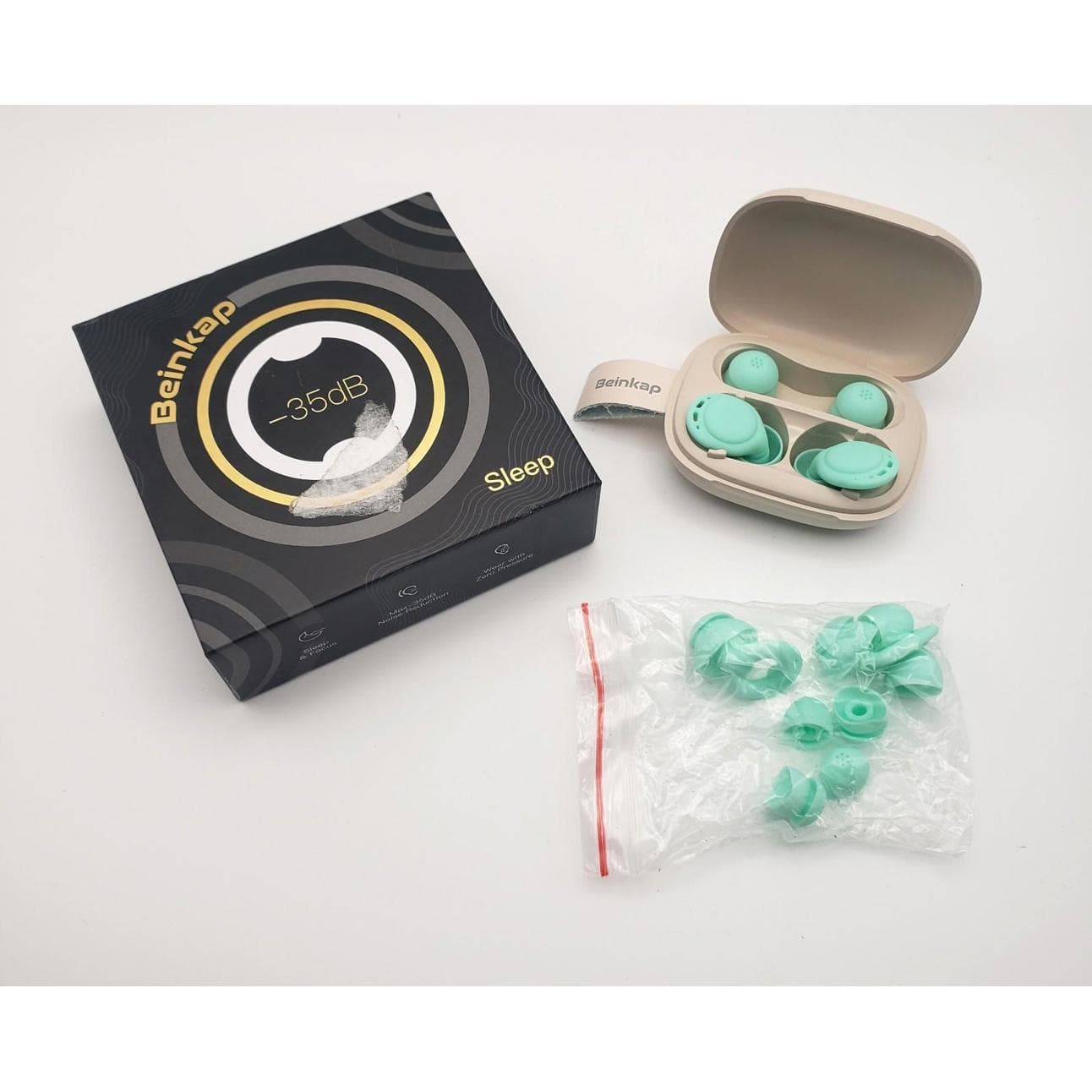 Beinkap Ear Plugs for Sleeping Noise Reduction, 35dB Noise Cancelling, Green - Image 1