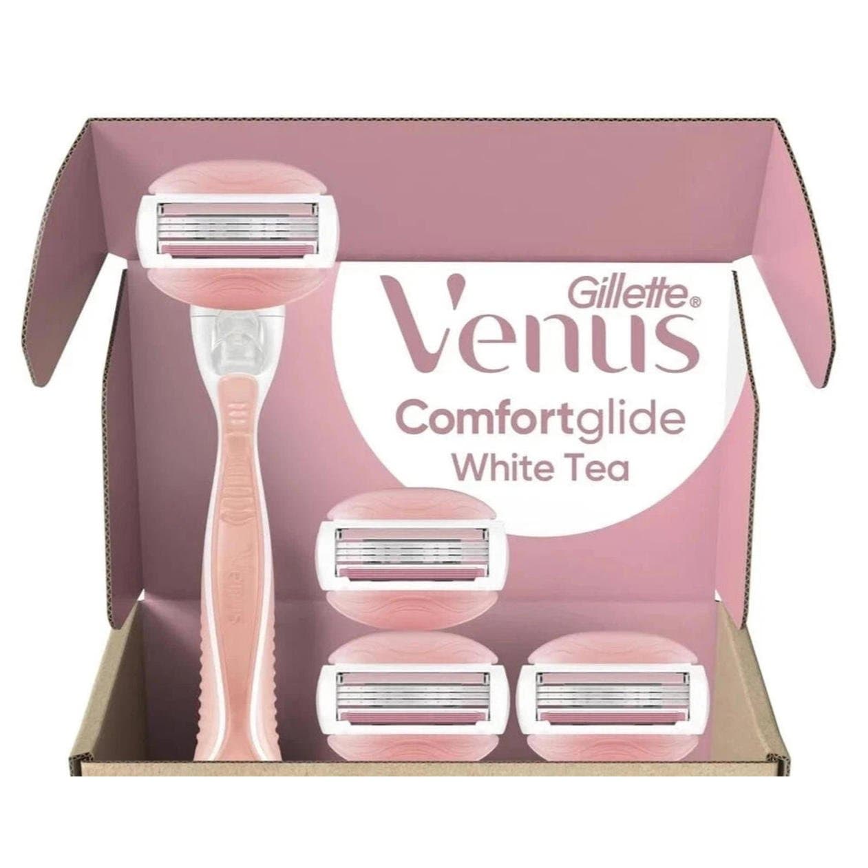 Open Box - Gillette Venus ComfortGlide White Tea Women's Razor, Handle, 3 Blades