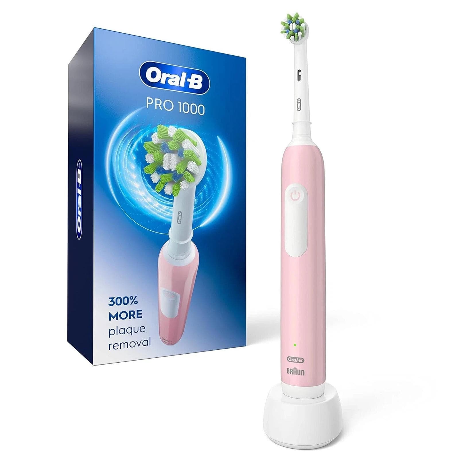 One time used - Oral-B Pro 1000 Electric Toothbrush, Pink (No brush head) - Image 1