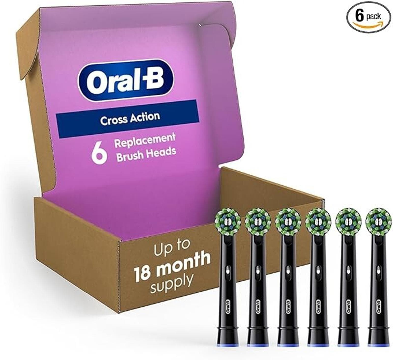 Oral-B Cross Action Replacement Brush Heads -6 pack - Image 1