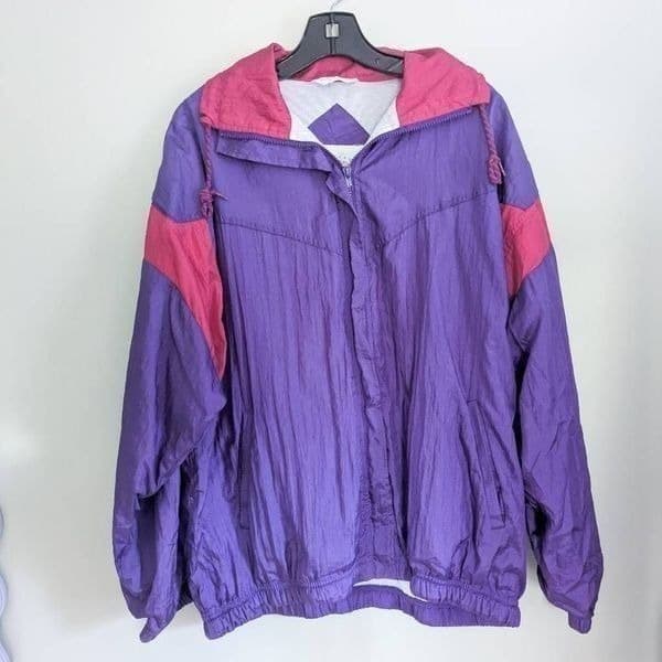 Vintage 80s Venezia Windbreaker Ski Jacket Purple 14/16