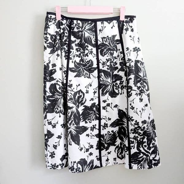 Vintage 90s Mix Nouveau Floral A-Line Skirt