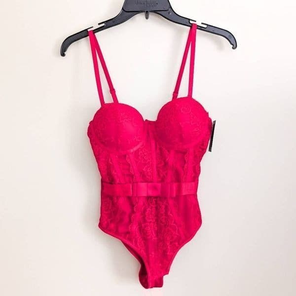 NWT Spirit Halloween Red Lace Bodysuit