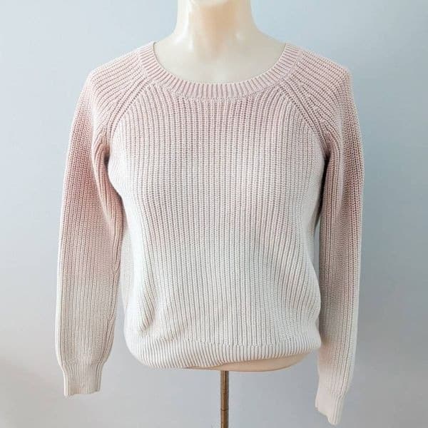 Lucky Brand Ombre Ribbed Knit Button Back Sweater