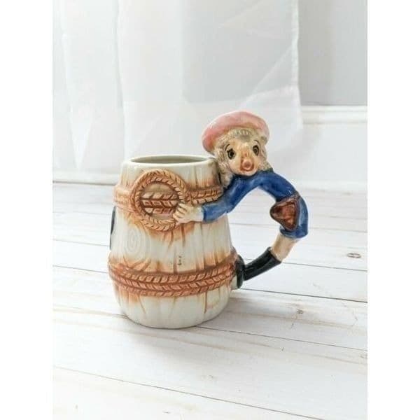 1950s Western Cowgirl Beer Barrel Mug