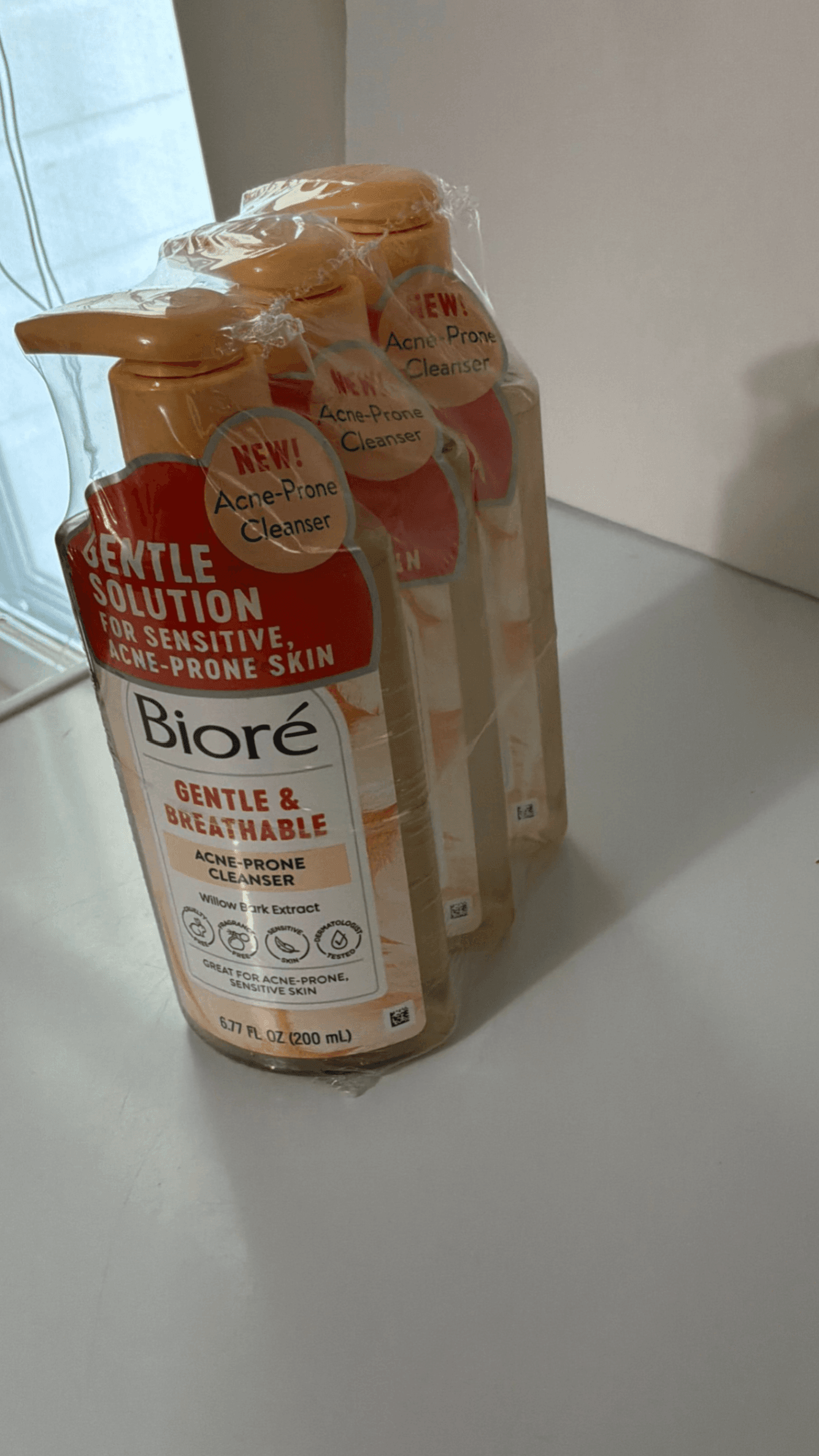 Bioré Gentle & Breathable Acne-Prone Cleanser 6.77 fl oz Pack of 3