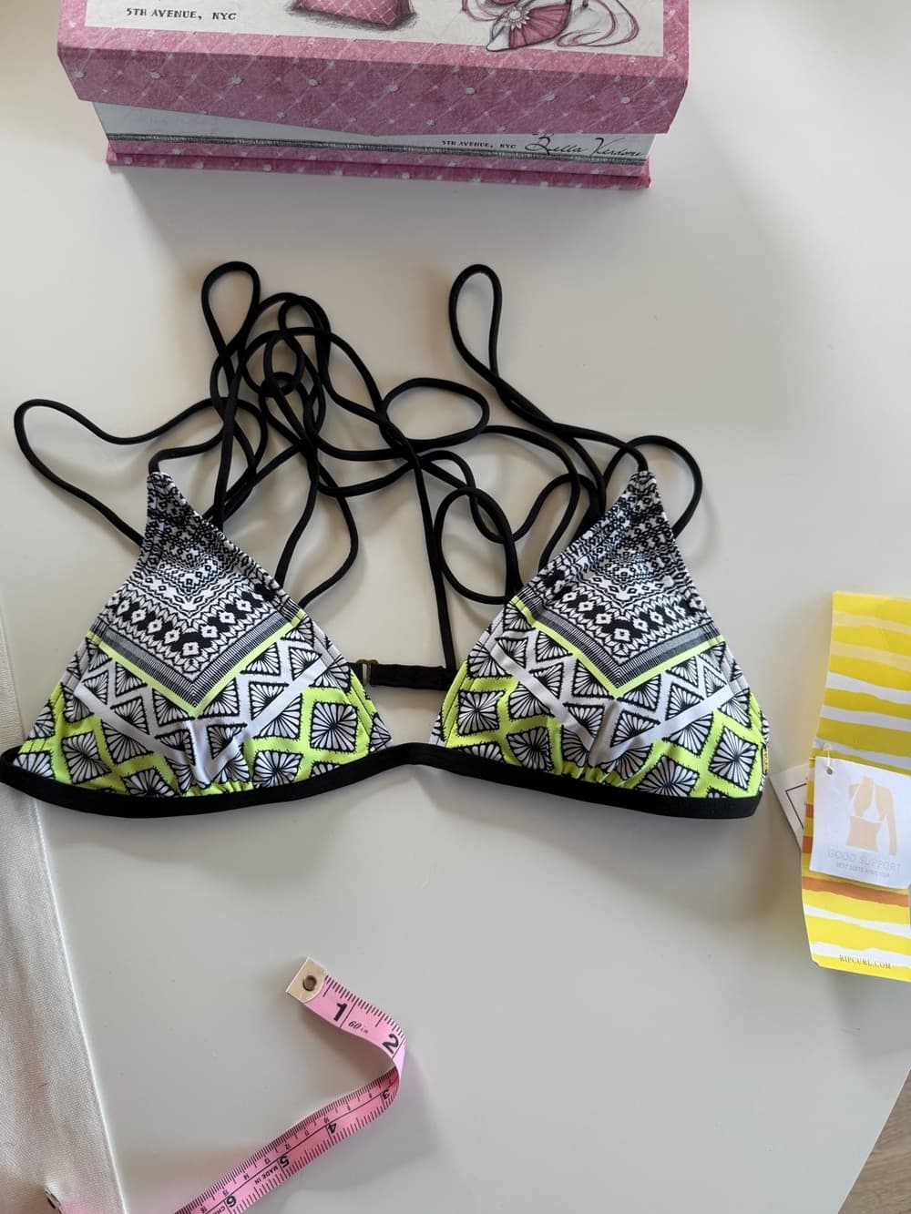 Vintage Strappy Neon Rip Curl Bikini Top — Rare