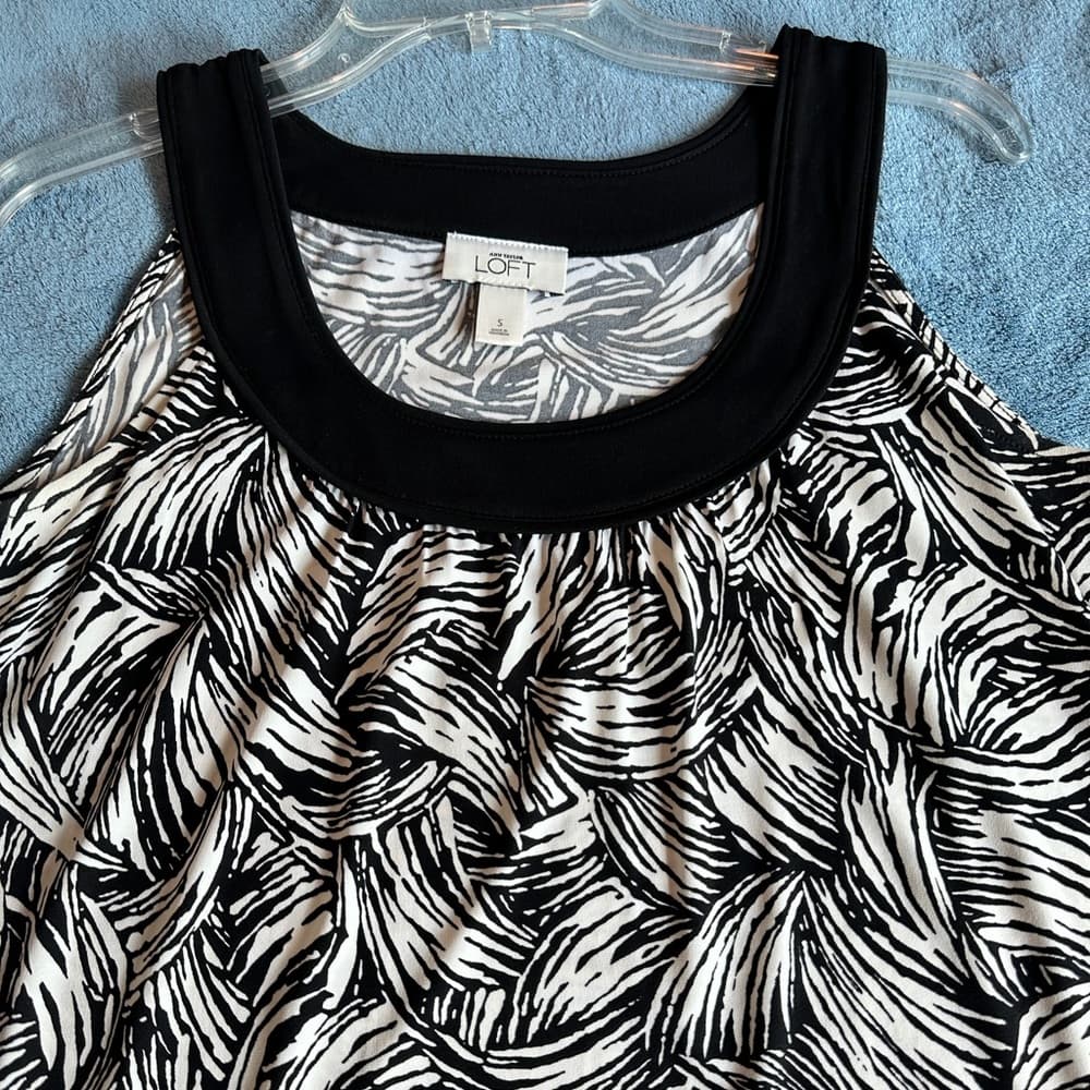 Vintage Black & White Printed Shift Dress
