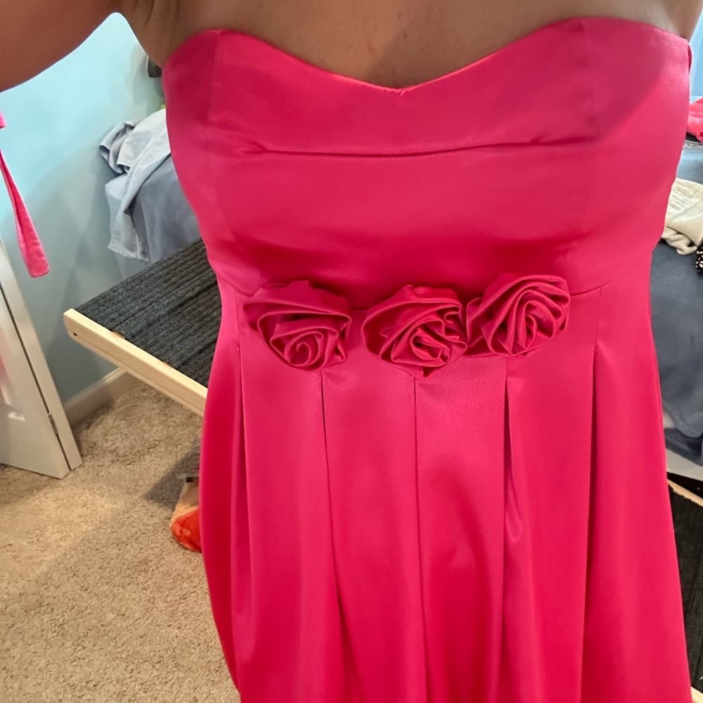 Vintage Barbie Pink Silk Bubble Dress with Rose Accents