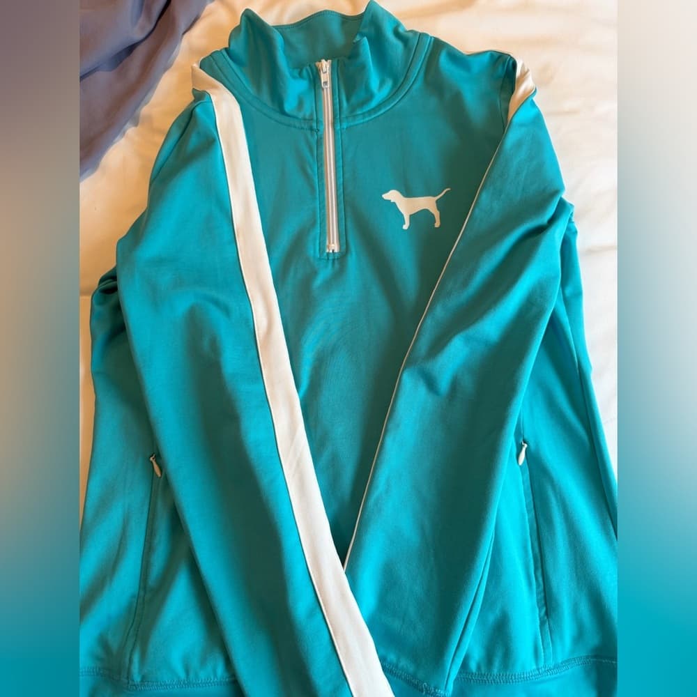 Vintage Victoria's Secret PINK Aqua Quarter-Zip Pullover