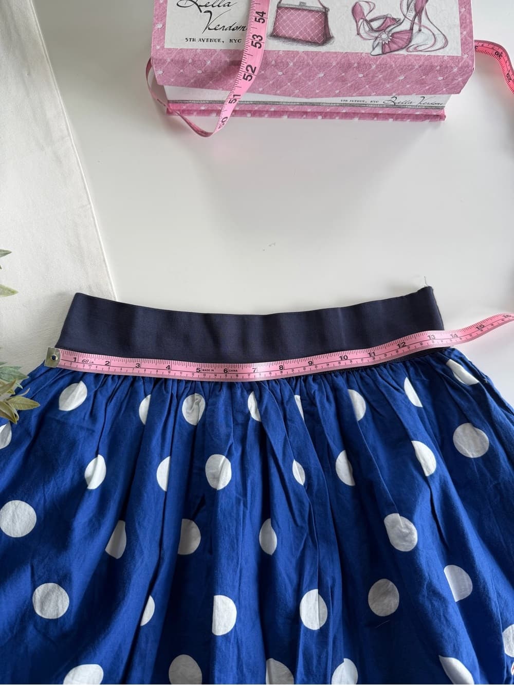 Vintage Blue Polka Dot Circle Skirt