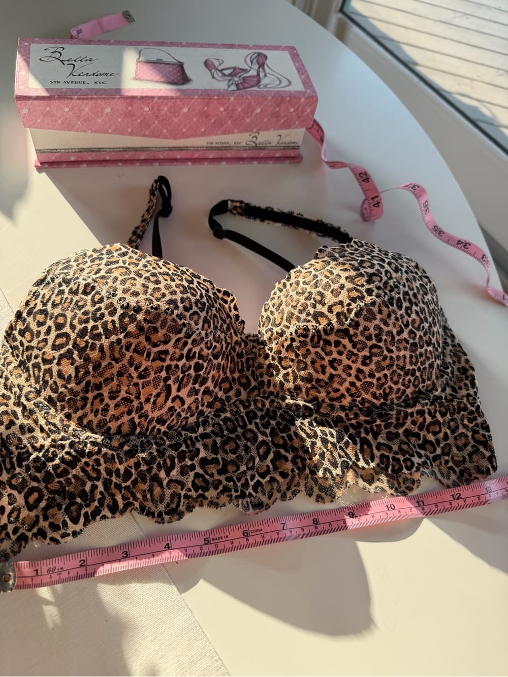 Vintage Cheetah Print Lace Longline Bra Top