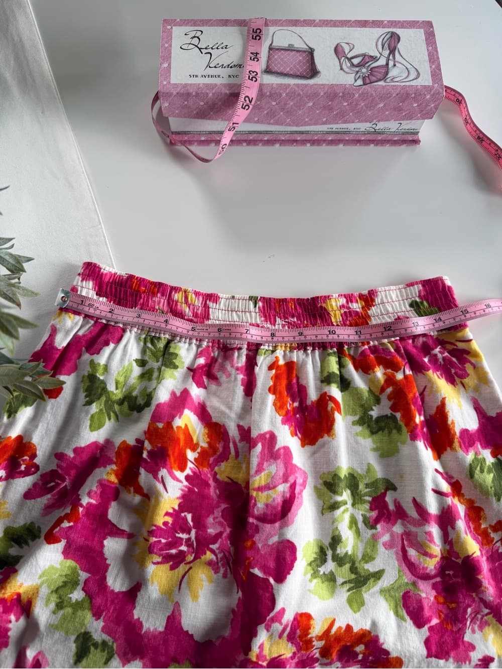Vintage Floral Bloom Elastic Waist Skirt