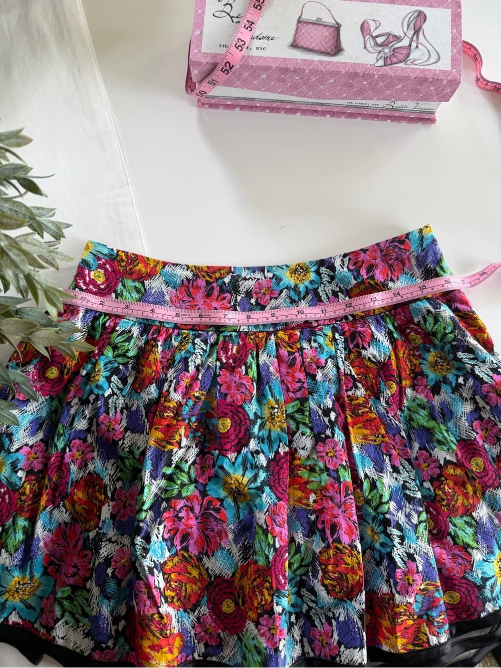 Vintage Floral High Waisted Mini Skirt