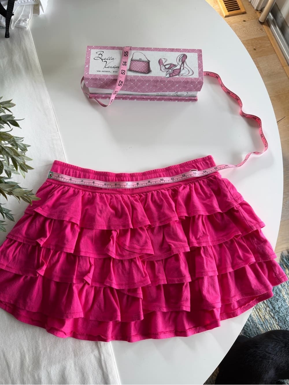 Vintage Layered Ruffle Circle Skirt in Barbie Pink