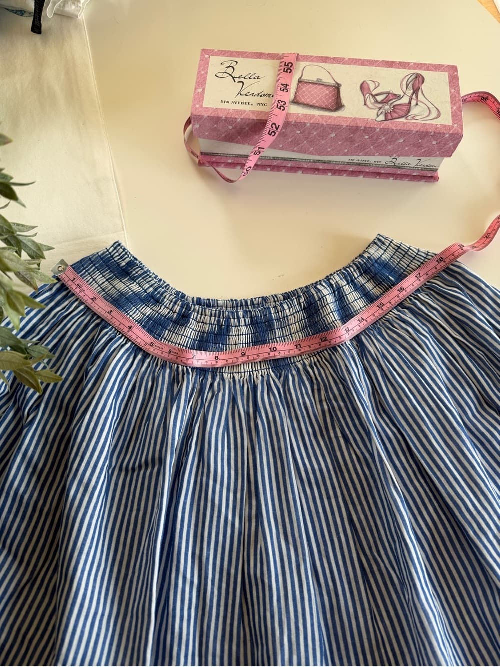 Vintage Blue & White Striped Skirt