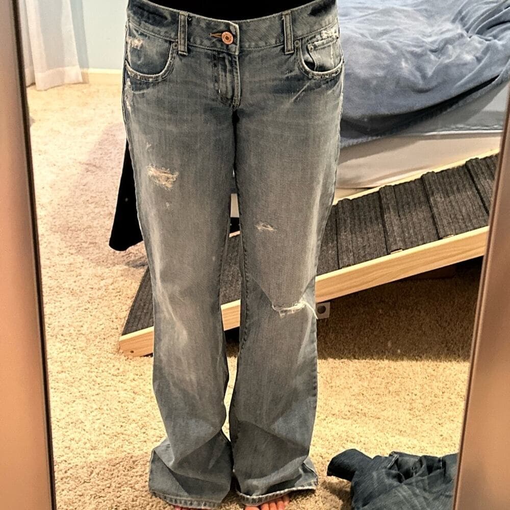 Vintage AE Casual Distressed Boyfriend Jeans 8 Long