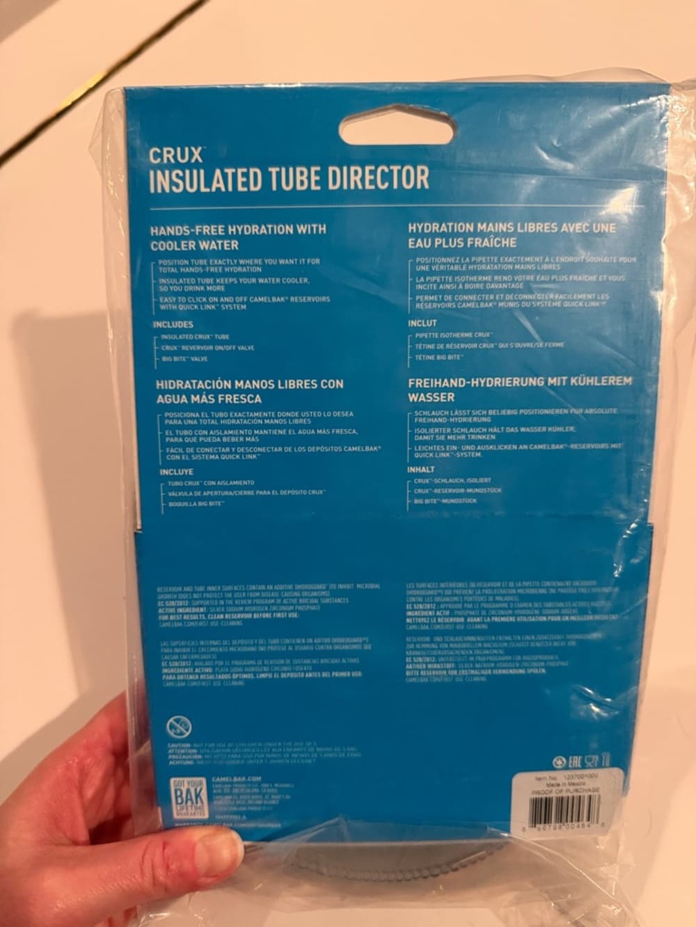 NWT CamelBak Insulated Hydration Tube - Gray with Blue Bite Valve