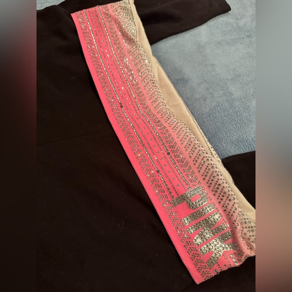 Victoria's Secret PINK Leggings with Ombre Glitter Waistband EUC
