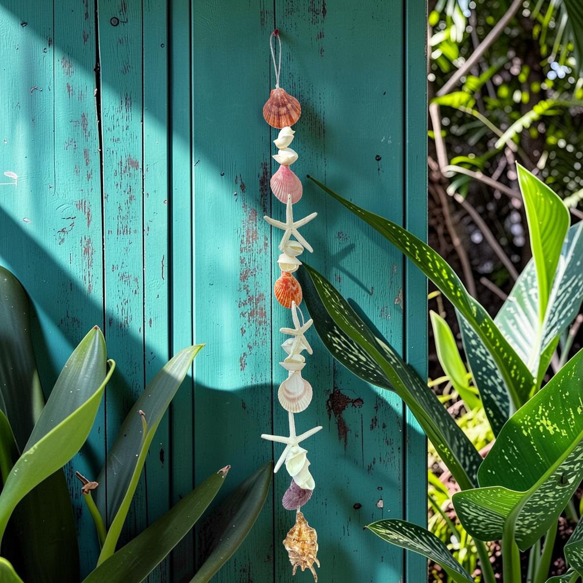 Seashell Garland Wall Hanging | Beach Nautical Boho Coastal Home Accent