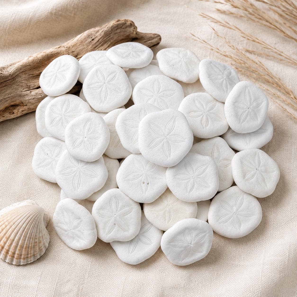 Natural Sea Cookie Sand Dollars – 1.25" Mini White Sea Biscuits for Crafts & Coastal Decor | Bulk Beach Wedding Favors