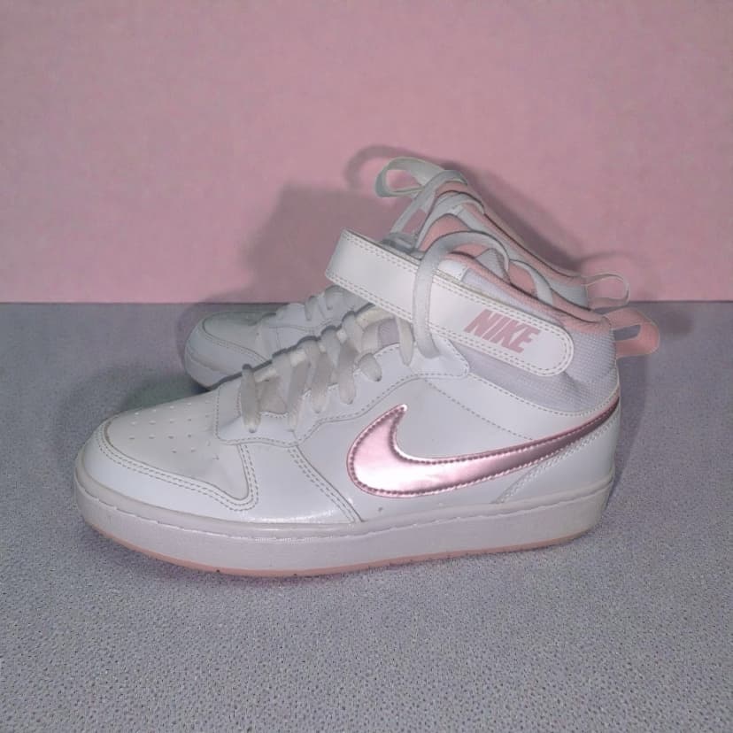 Nike High-Top Sneakers White Pink Swoosh 6.5 Y