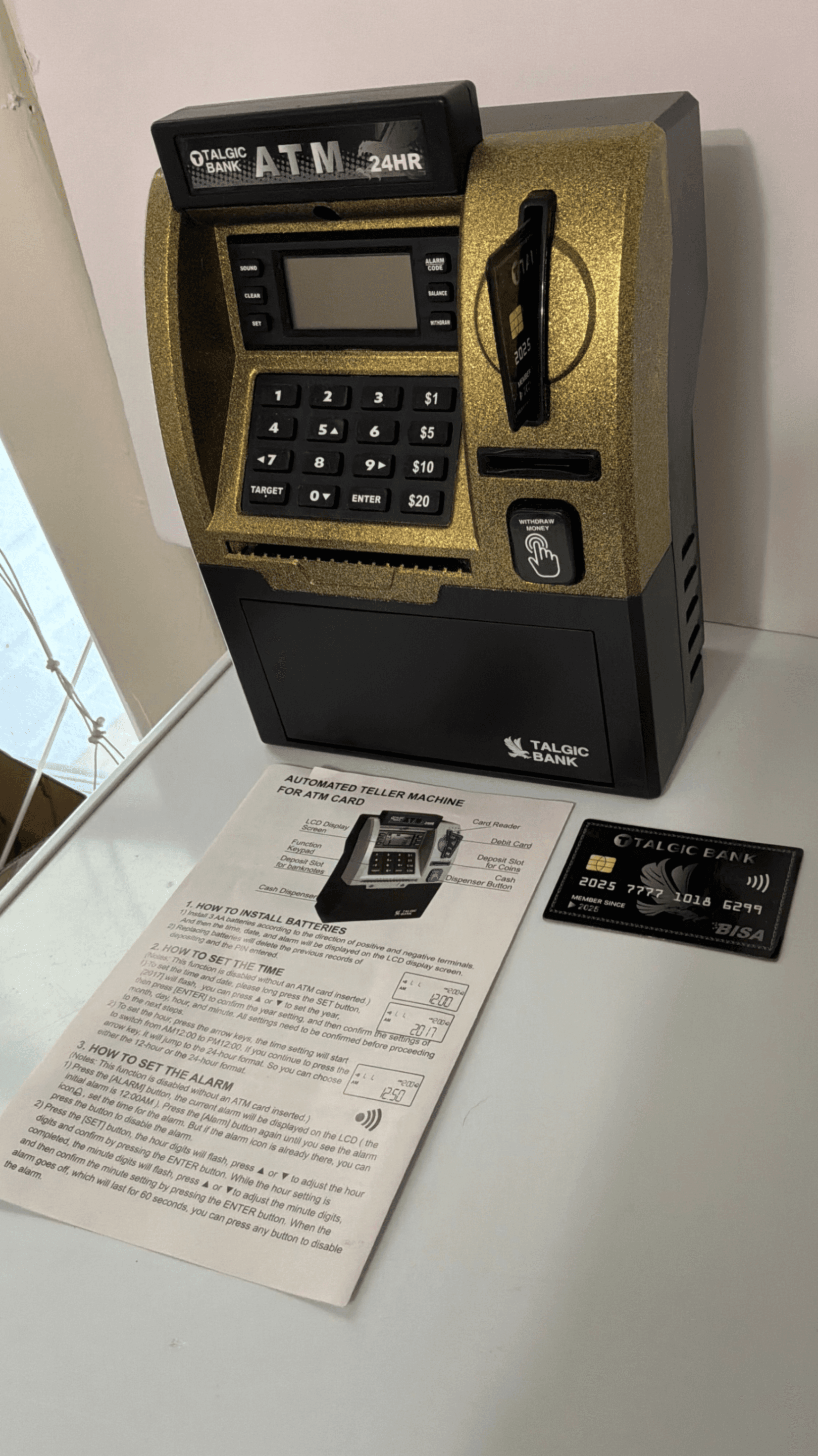 Talgic Bank ATM Toy with Card Reader and Keypad