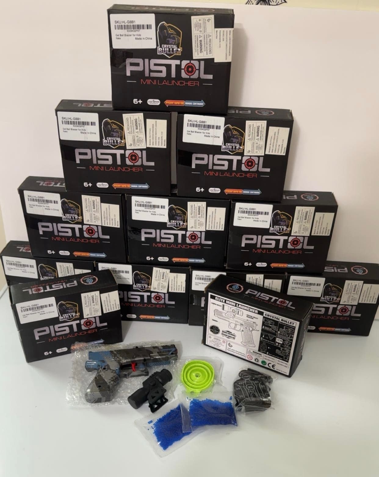 Crystal Bullet Pistol Mini Launcher Toy Set